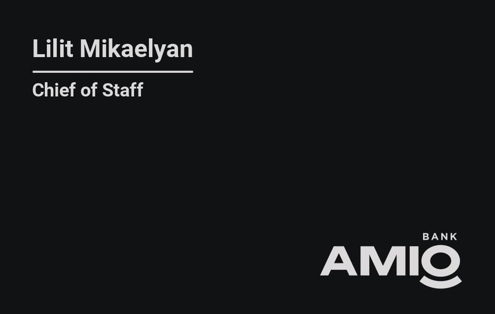 AMIO Bank business card designed by Mibio